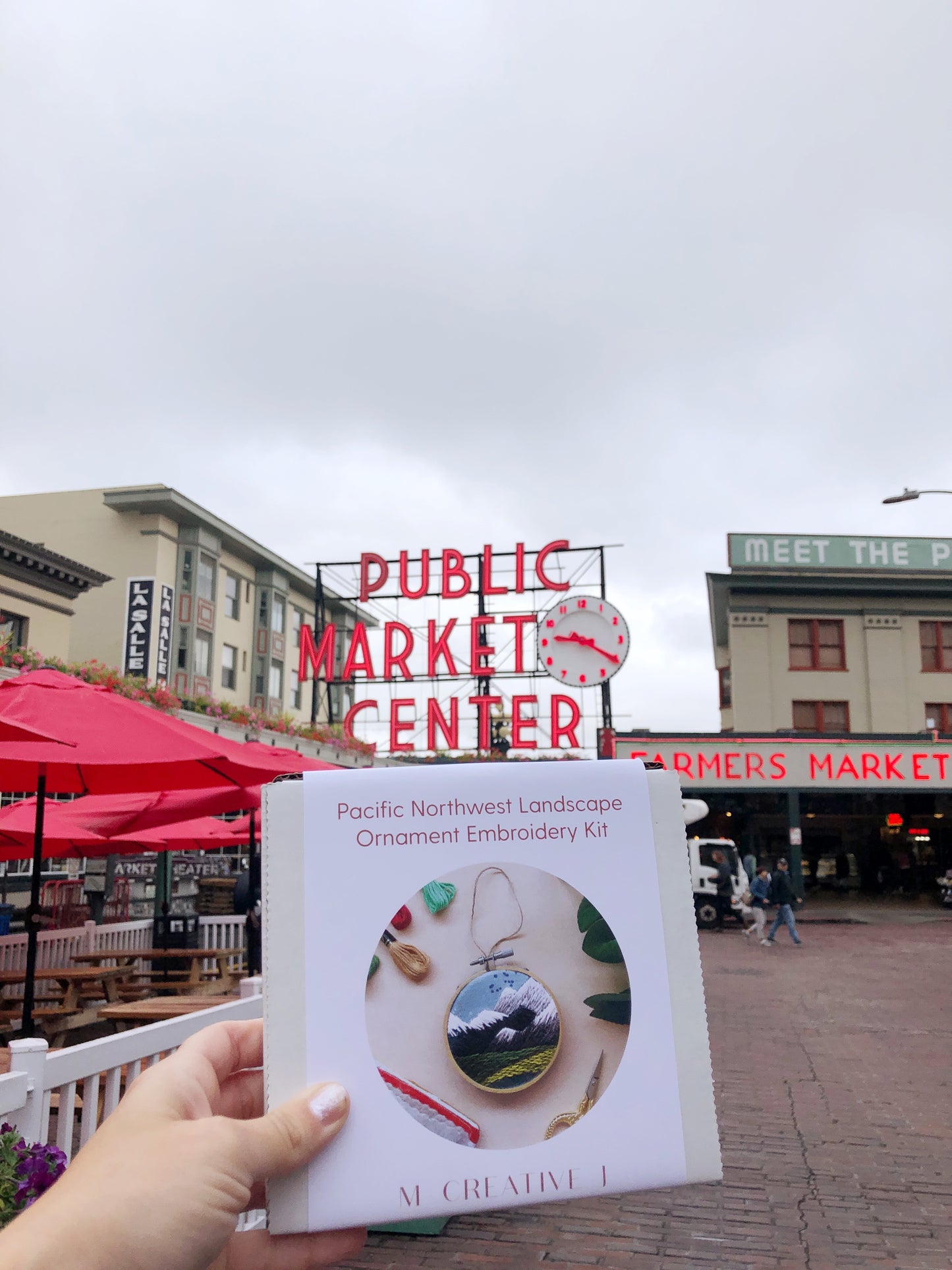 PNW Mountain Landscape Ornament- Mini Embroidery Kit for Beginners