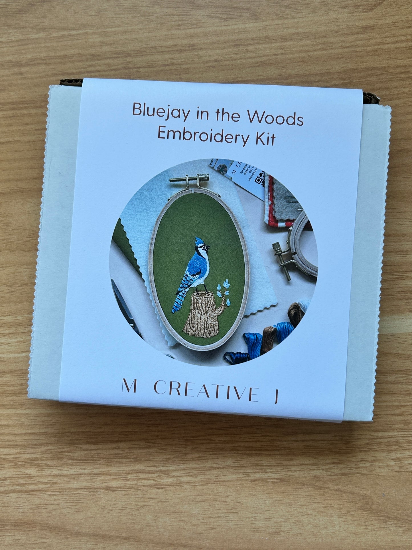 Bluejay in the Woods - Bird Embroidery Kit for Intermediate Stitchers