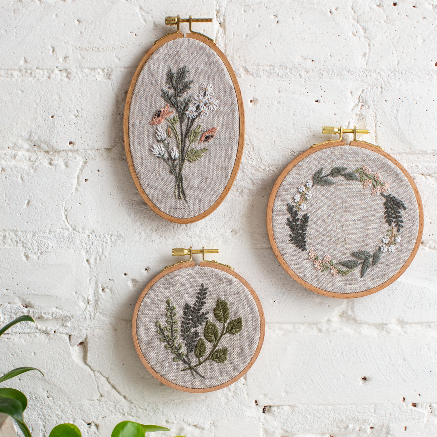 Botanical Branches - Beginner Embroidery Pattern & Video - MCreativeJ for Flax & Twine