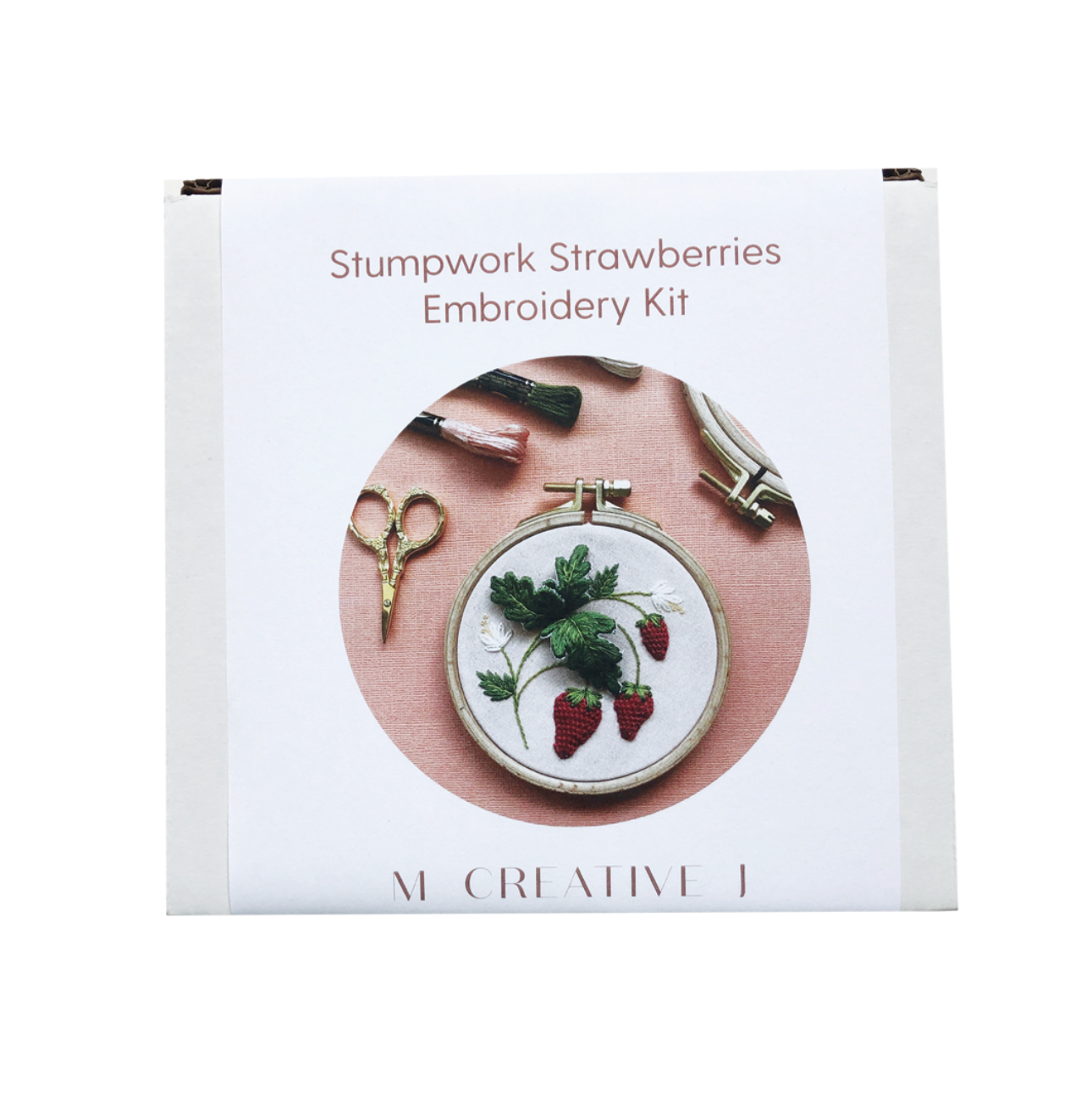 Stumpwork Strawberries - Intermediate 3D Hand Embroidery DIY Craft Kit