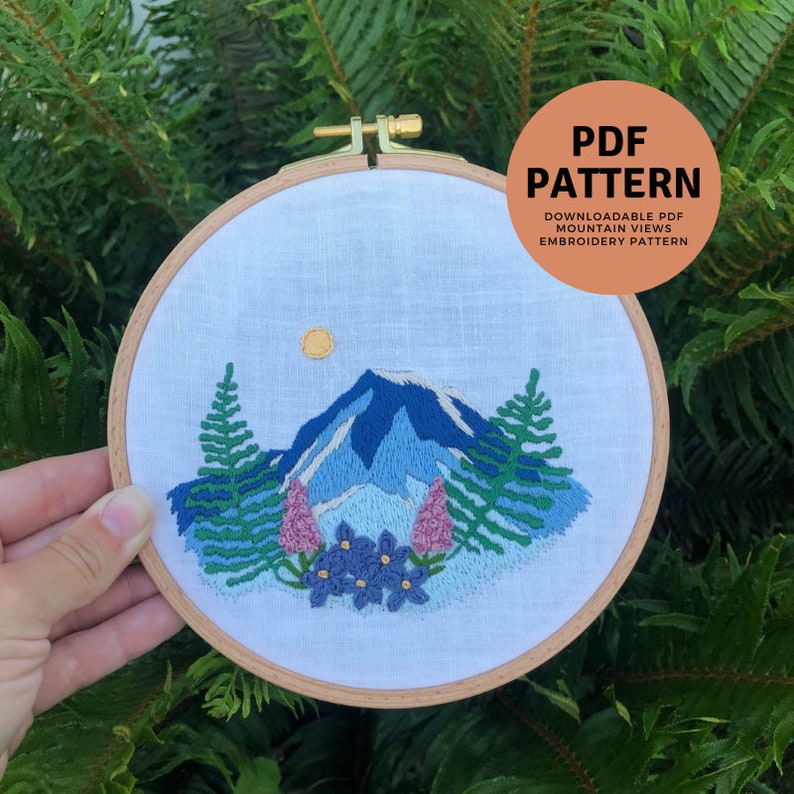 Mountain Views - Intermediate Hand Embroidery Pattern