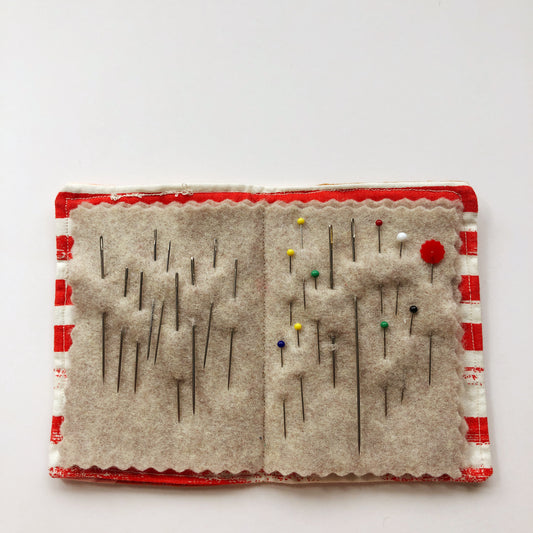 Quilted Needle Book- Fabric Needle Holder for Needles, Pins, Threads and More