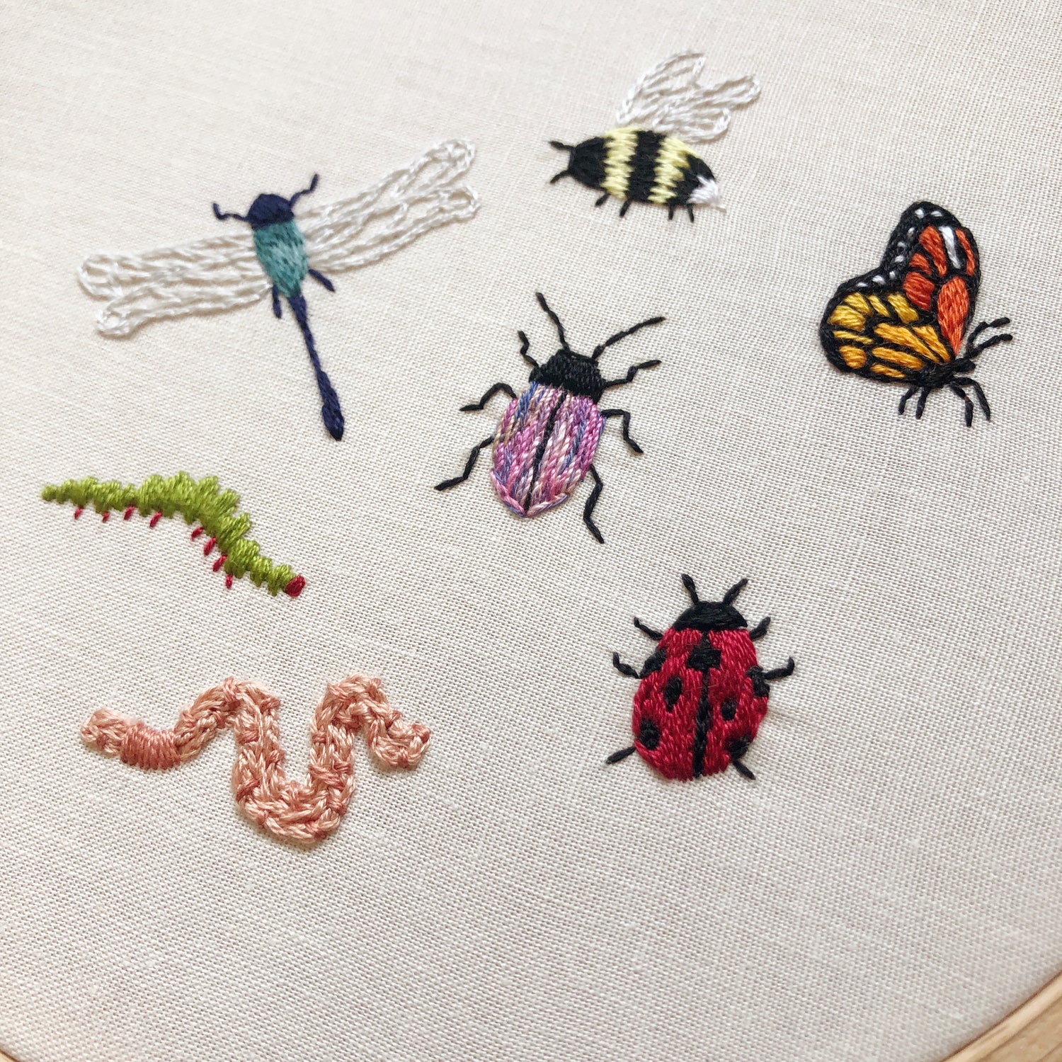 Stick Insect Textiles Insect Stick and Stitch Bug Embroidery Pattern Kit – MCreativeJ