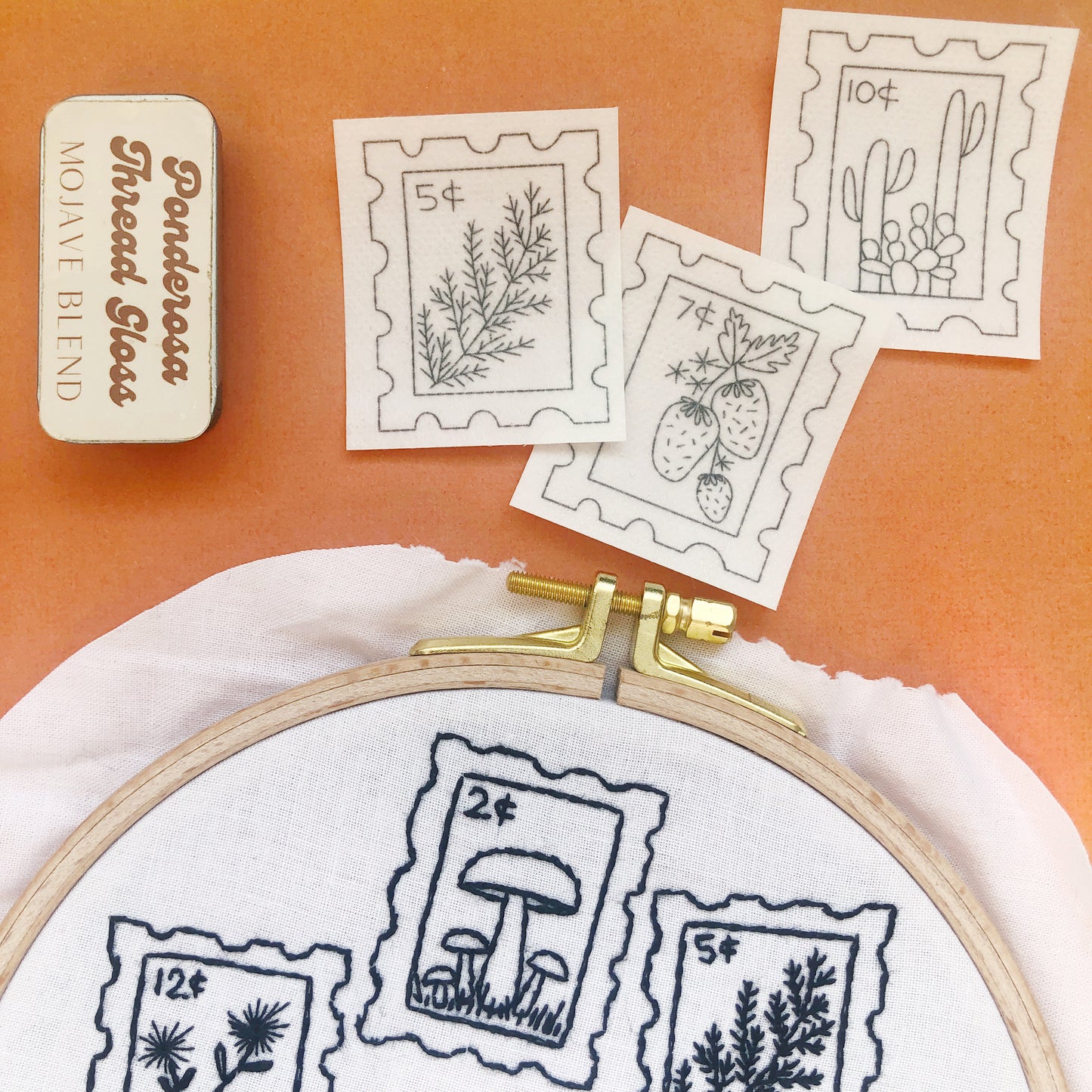 Botanical Stamps - Peel Stick and Stitch Hand Embroidery Patterns