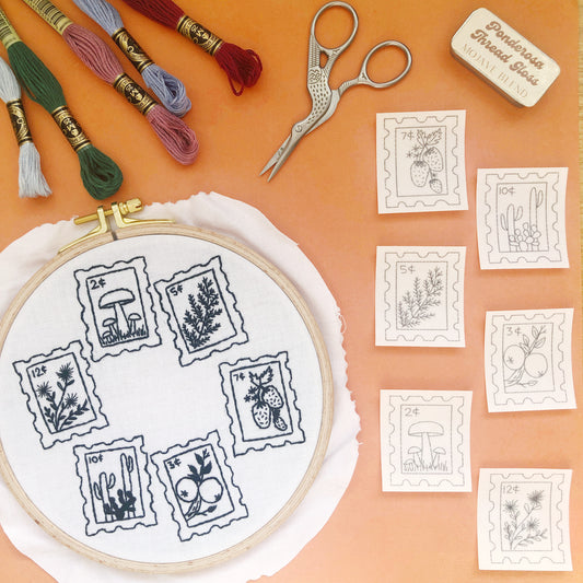 Botanical Stamps - Peel Stick and Stitch Hand Embroidery Patterns