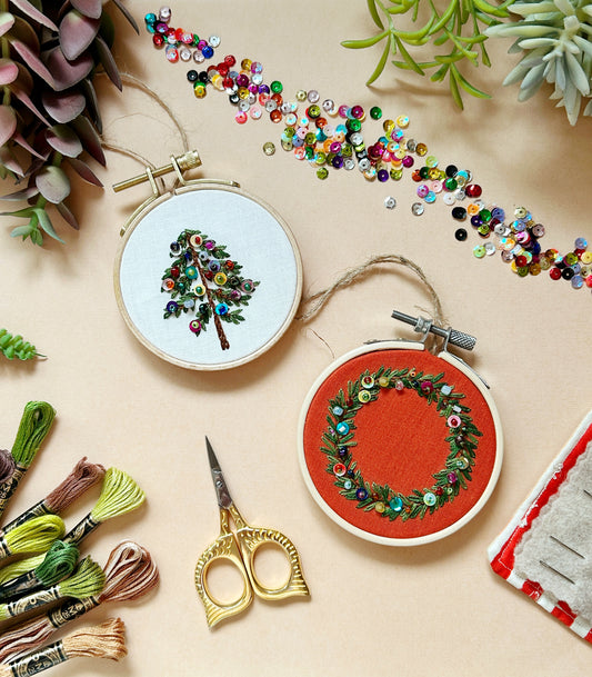 Holiday Tree Ornament- Bead Embroidery Kit for Beginners
