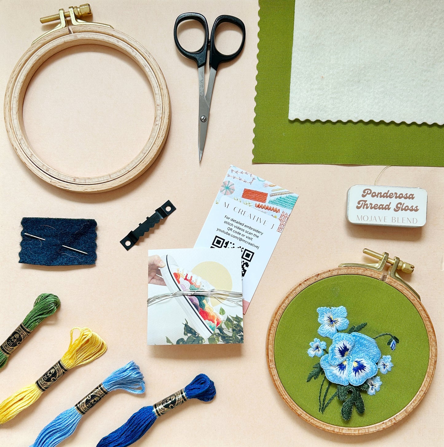 KIT Wild Pansy Stumpwork Stitch Along with MCreativeJ X Handmade History