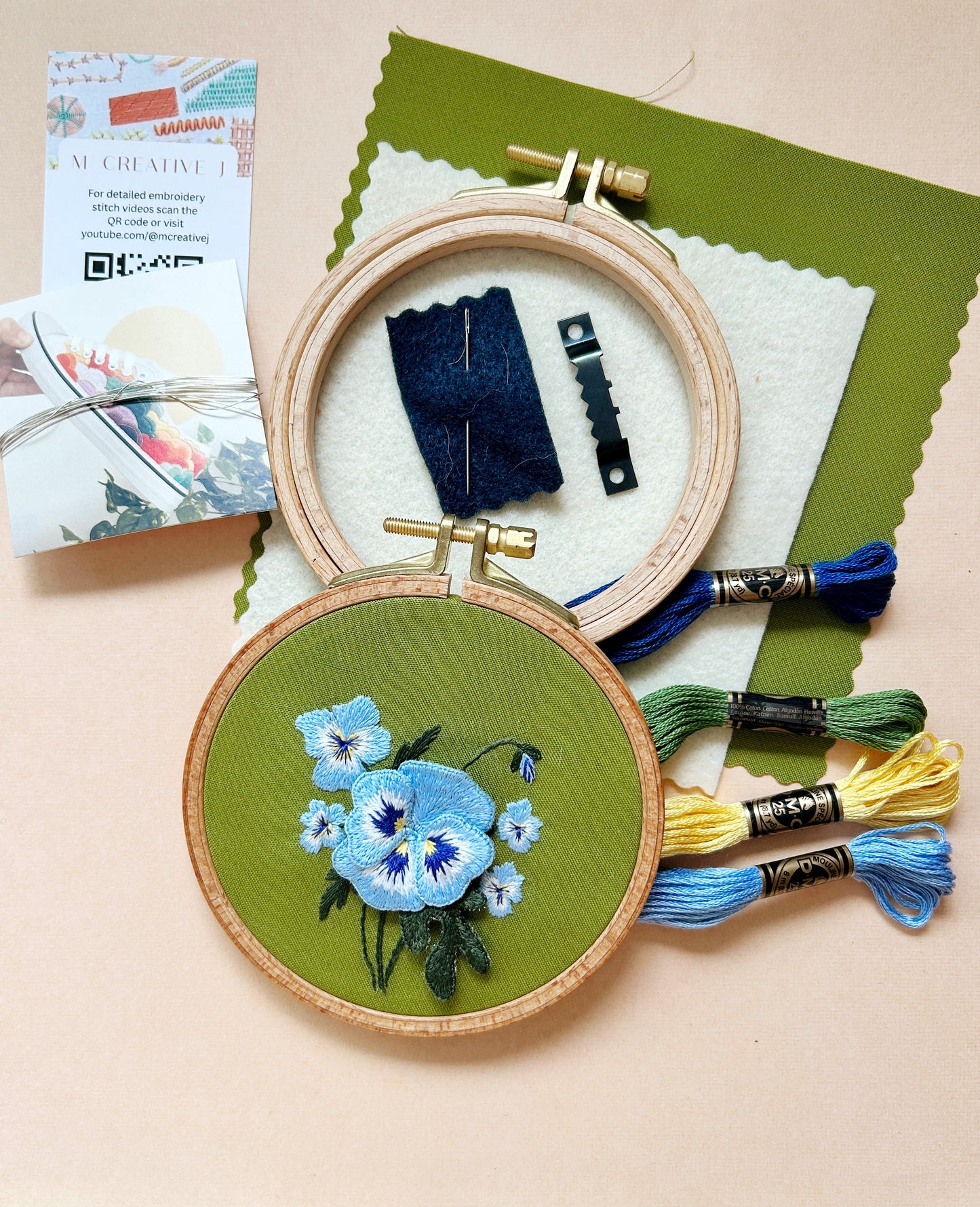 KIT Wild Pansy Stumpwork Stitch Along with MCreativeJ X Handmade History