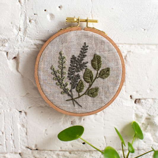 Botanical Branches - Beginner Embroidery Pattern & Video - MCreativeJ for Flax & Twine