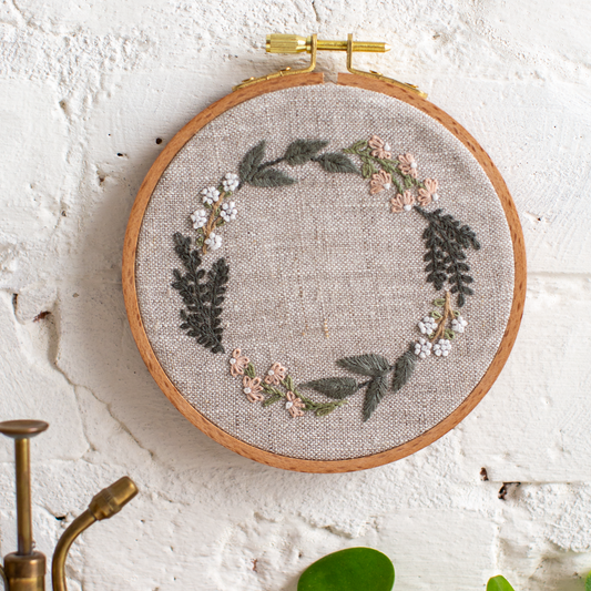 Botanical Wreath - Intermediate Hand Embroidery Kit