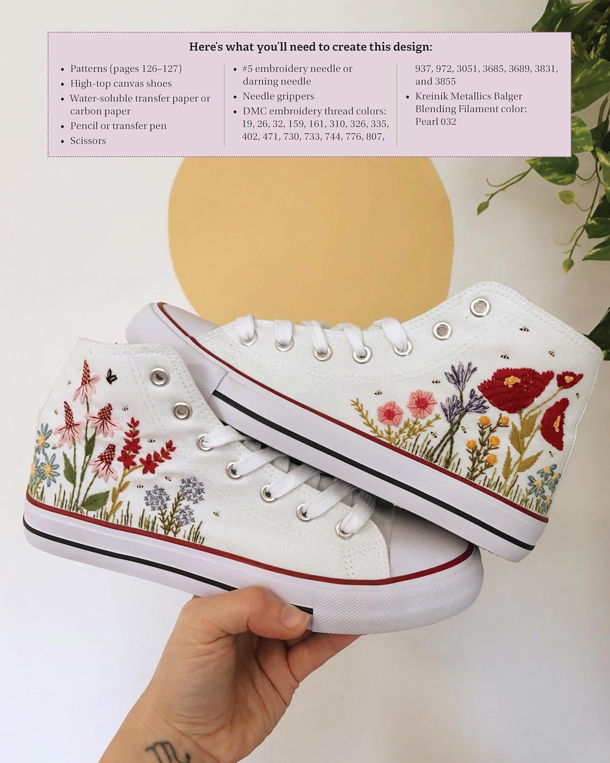 DIY Embroidered Shoes- Hand Embroidery DIY Book