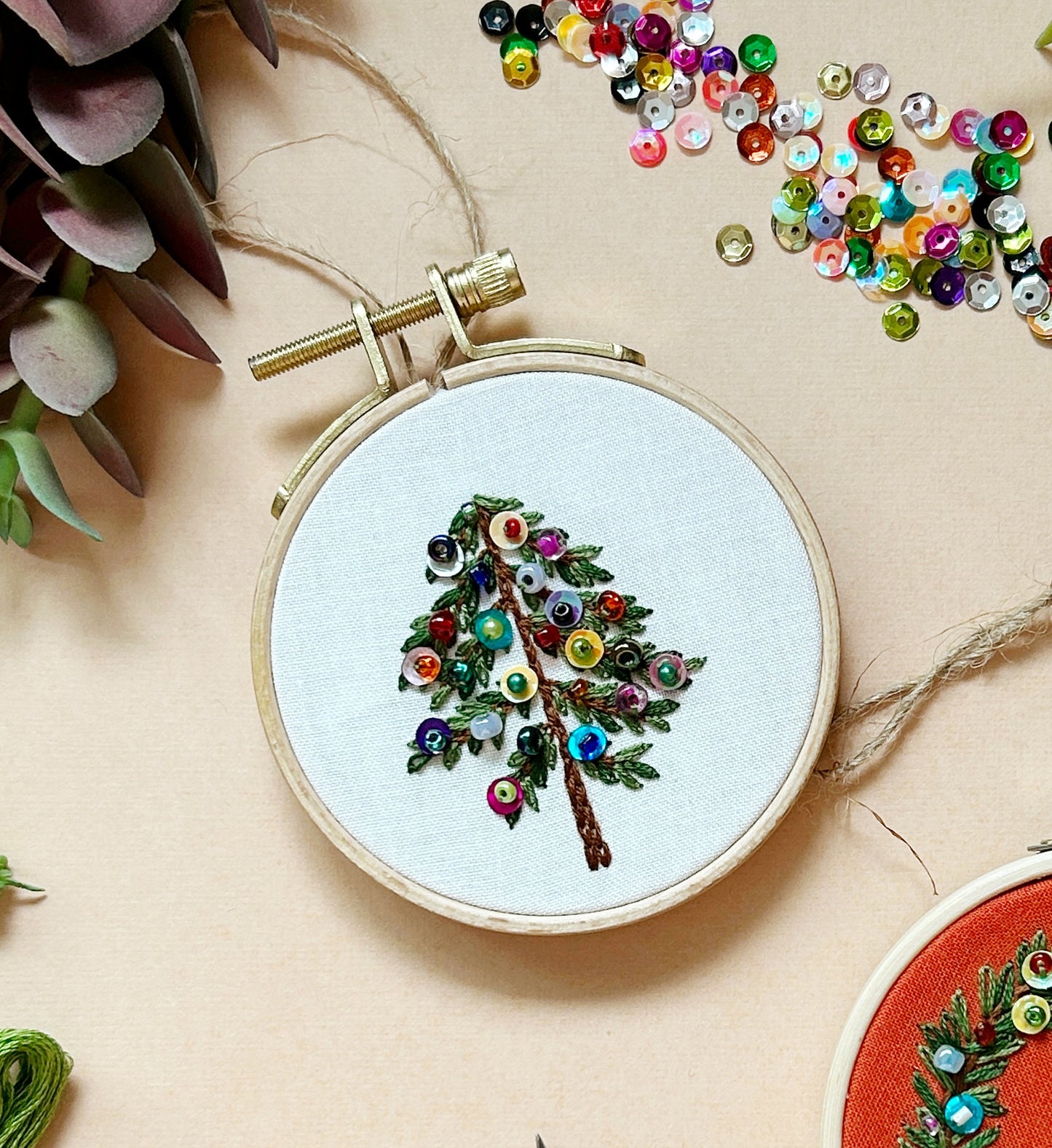 Holiday Tree Ornament- Bead Embroidery Kit for Beginners