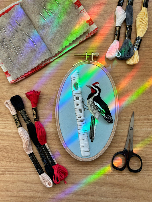 Busy Woodpecker - 3D Bird Advanced Embroidery Kit