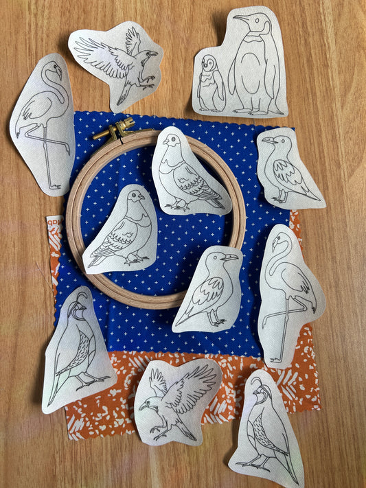Odd Birds Embroidery Patterns- Stick and Stitch Animal Designs