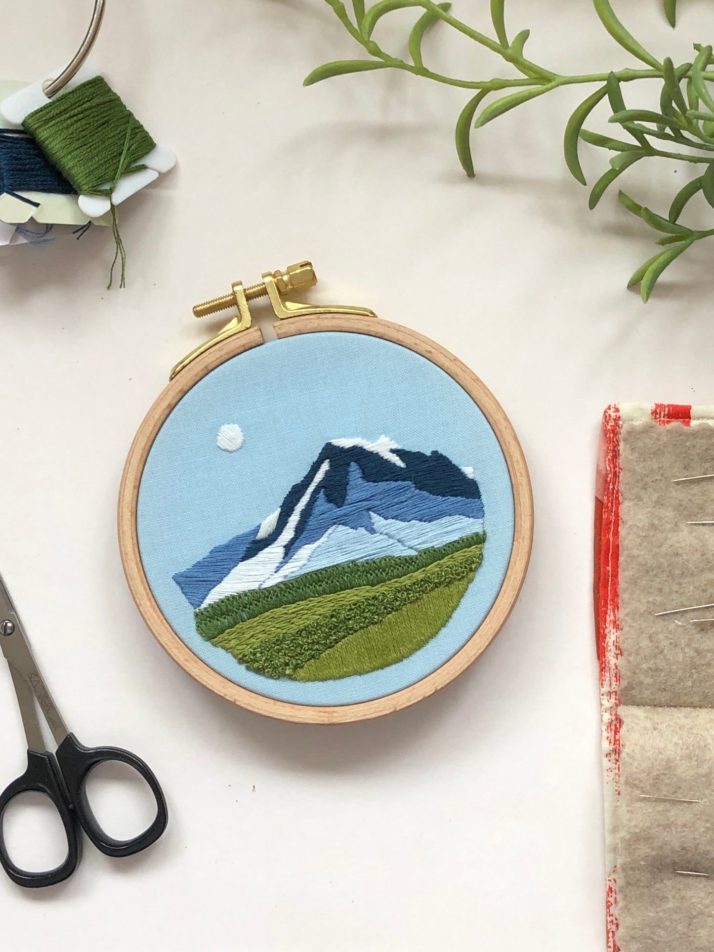 Mountain View- Landscape Embroidery Kit for Beginners