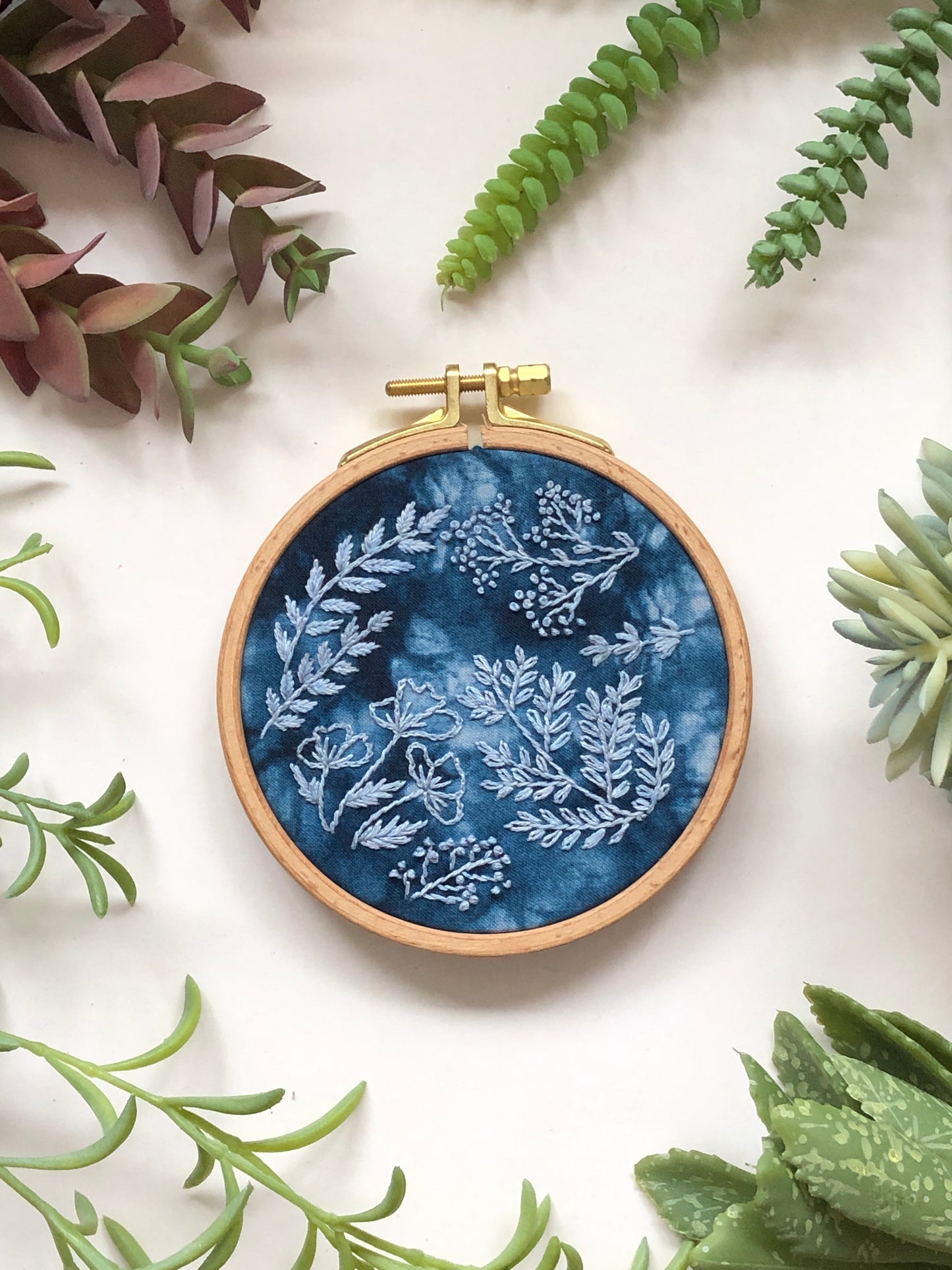 Cyanotype DIY Forage - Botanical Embroidery Kit for Beginners