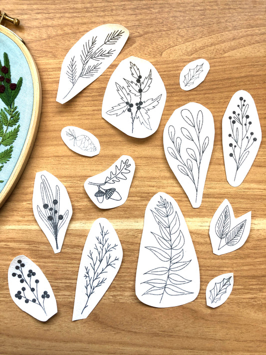 Winter Forage - Peel Stick and Stitch Hand Embroidery Patterns