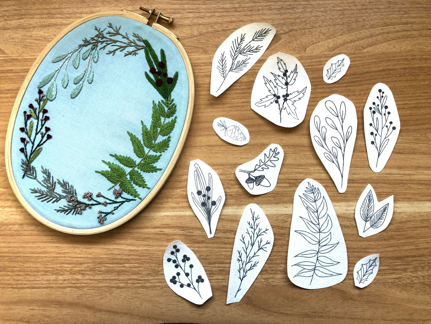 Winter Forage - Peel Stick and Stitch Hand Embroidery Patterns