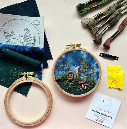 Woodland Snail - 3D Raised Stitching - Advanced Embroidery Kit