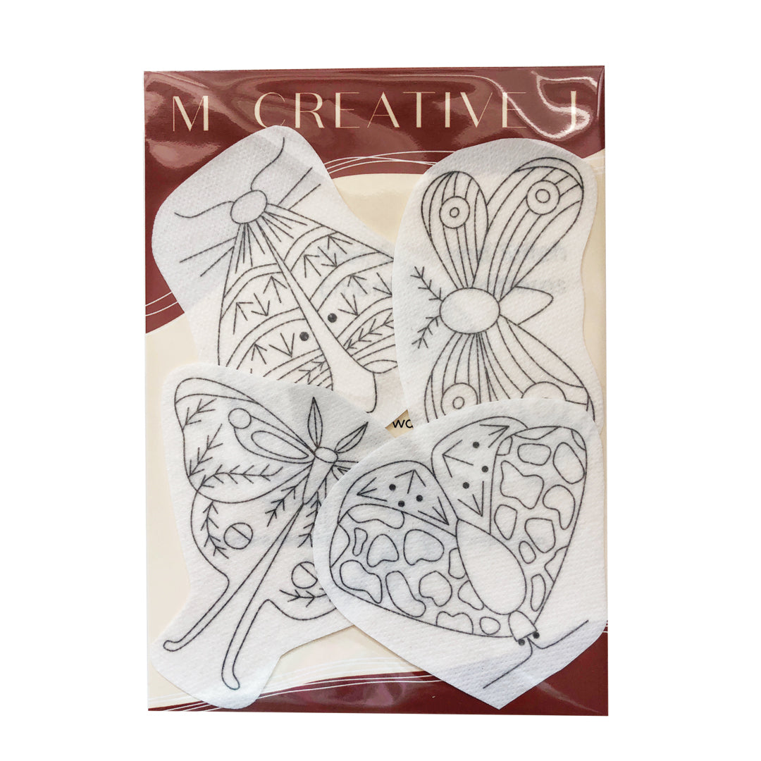 Moths - Peel Stick and Stitch Hand Embroidery Patterns for DIY Crafting