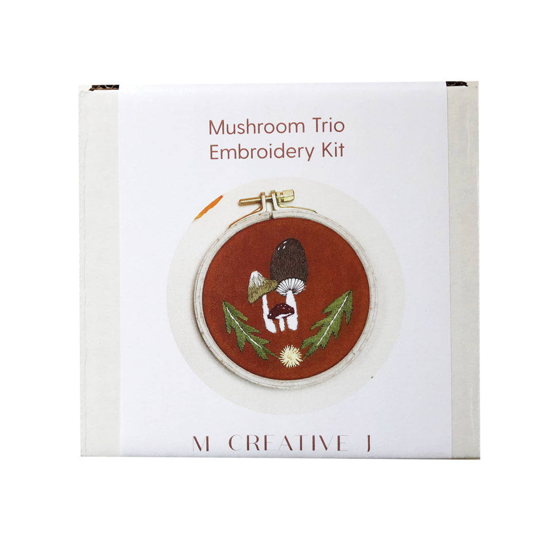 Mushroom Trio - Intermediate Embroidery DIY Craft Kit