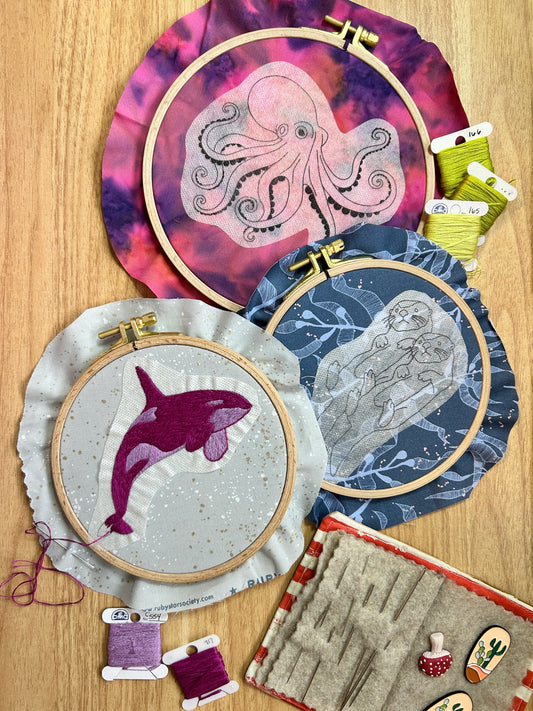 PNW Animals Embroidery Patterns- Stick and Stitch Nature Designs