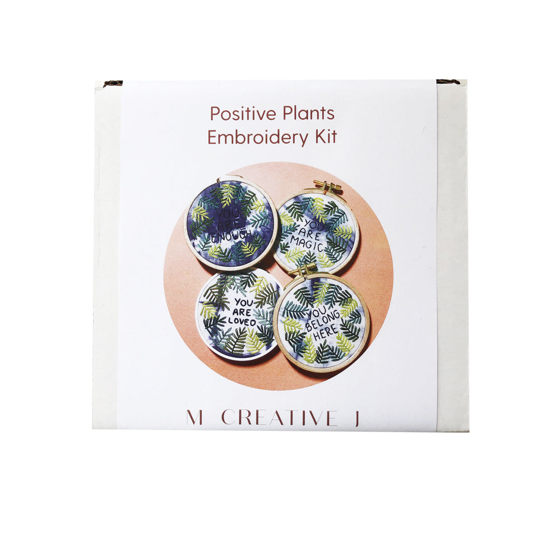 Positive Plants -Beginner Embroidery DIY Craft Kit