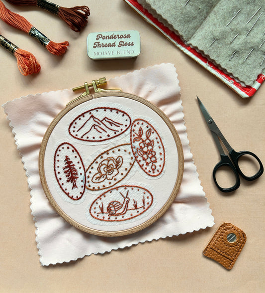 Pressed Pennies Embroidery Patterns - Stick and Stitch Nature Embroidery