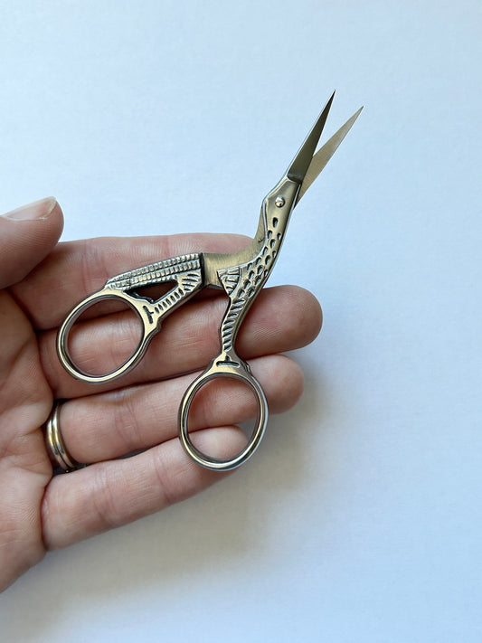 Silver Stork Embroidery Craft Scissors