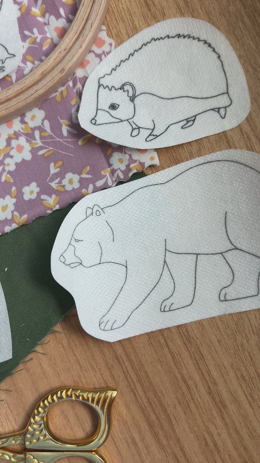 Forest Critters Embroidery Patterns- Stick and Stitch Animal Designs