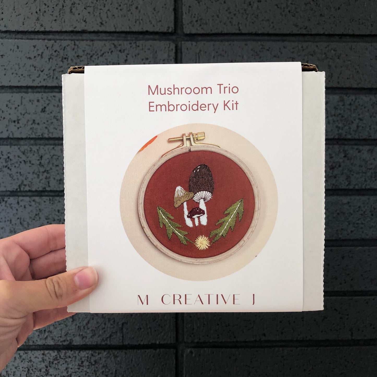 Mushroom Trio - Intermediate Embroidery DIY Craft Kit