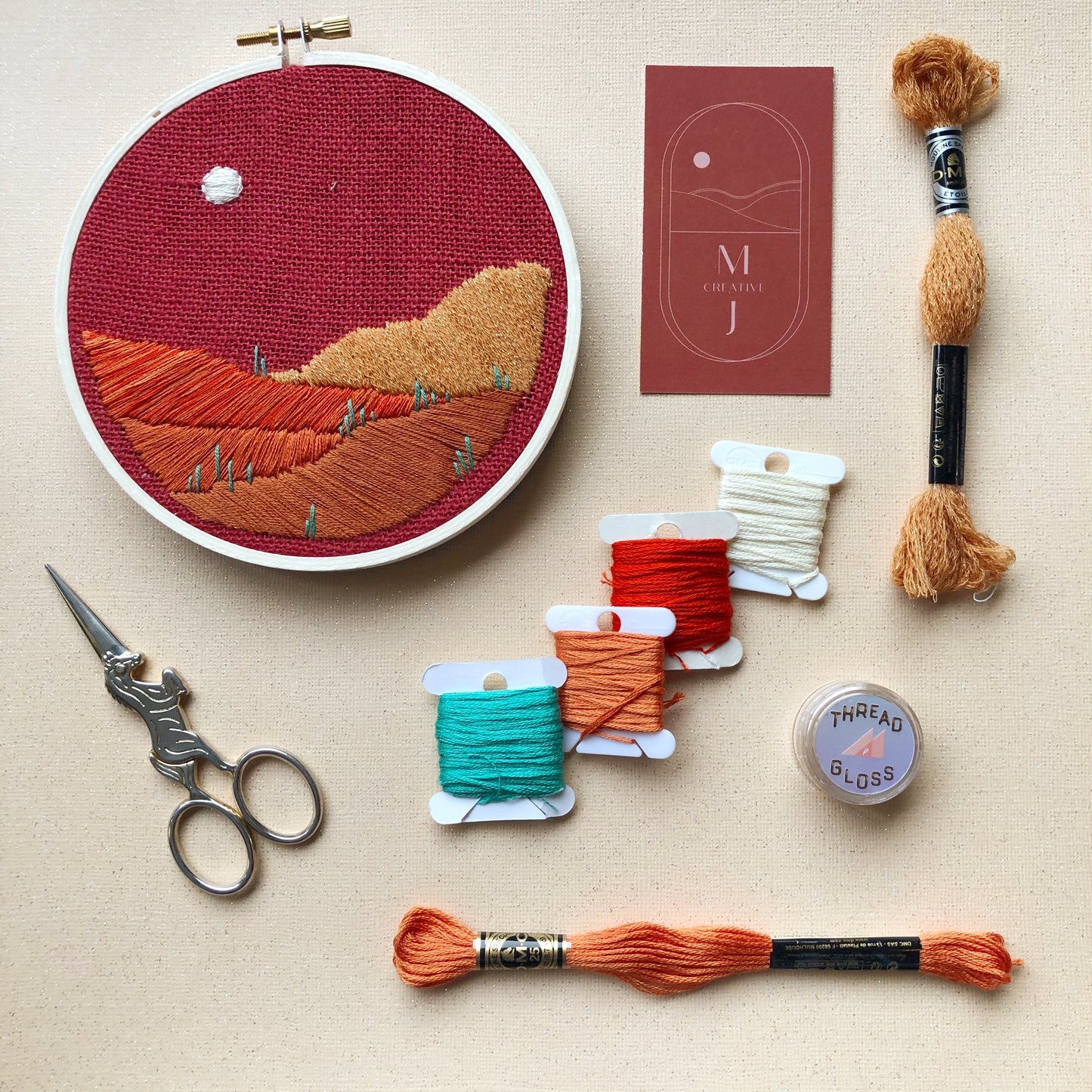 Desert Landscape- DIY Beginner Embroidery Craft Kit