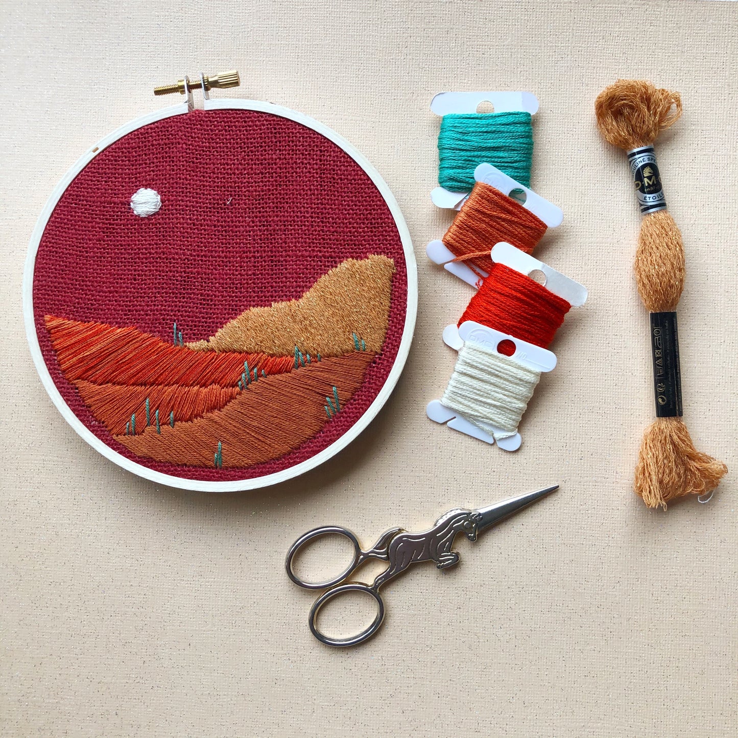 Desert Landscape- DIY Beginner Embroidery Craft Kit