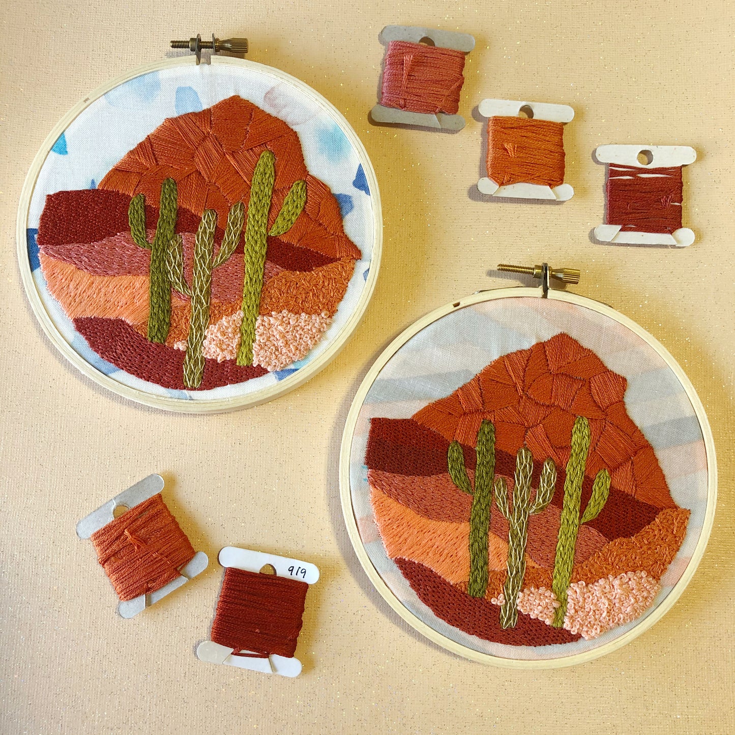 Cactus Desert Landscape- Advanced Embroidery DIY Craft Kit