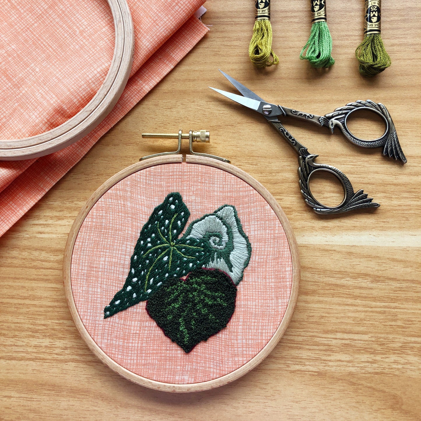 Oh My Begonia - Beginner Hand Embroidery Pattern PDF