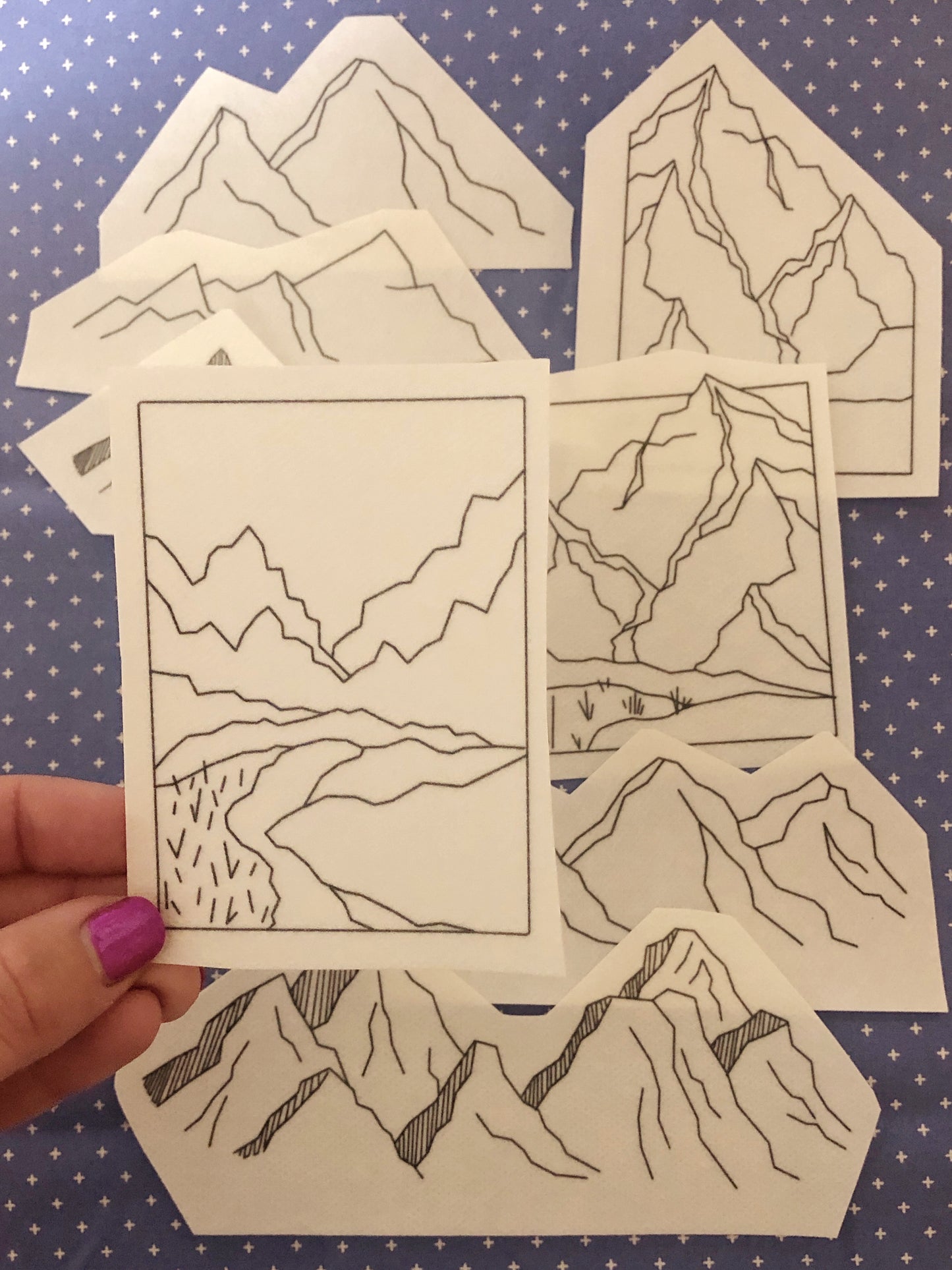 Mountains - Peel Stick and Stitch Hand Embroidery Patterns