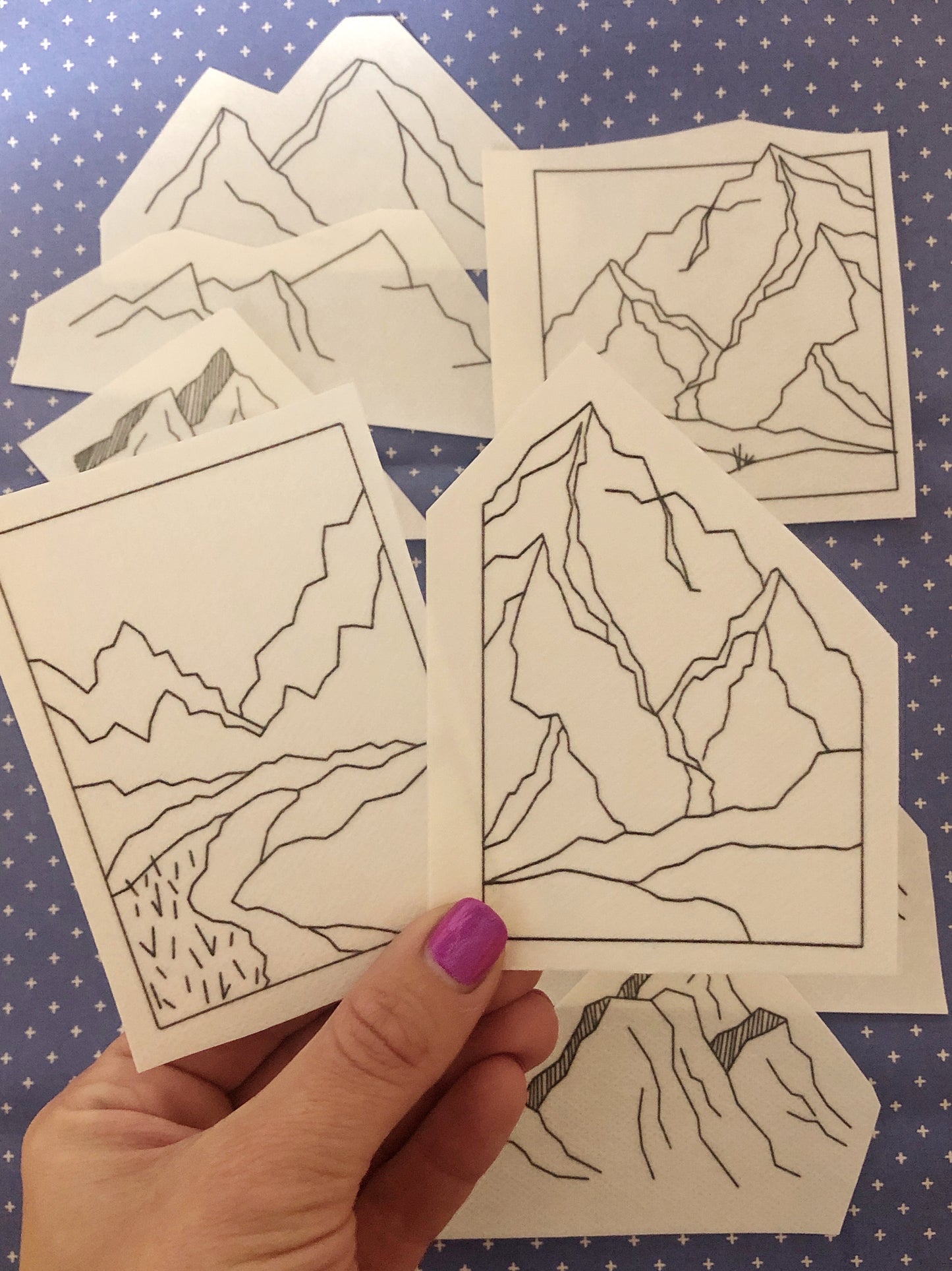 Mountains - Peel Stick and Stitch Hand Embroidery Patterns