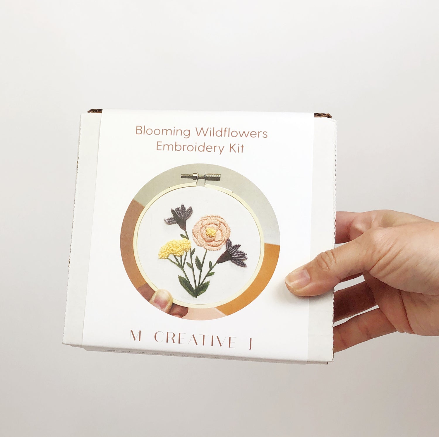 Front box view of Blooming Wildflowers intermediate embroidery kit