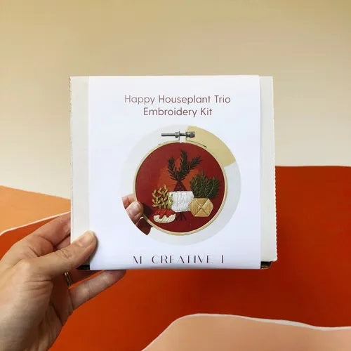 Happy Houseplant Trio - Intermediate Embroidery Kit