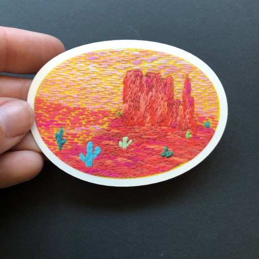 STICKER: Embroidered Monument Valley Vinyl Sticker