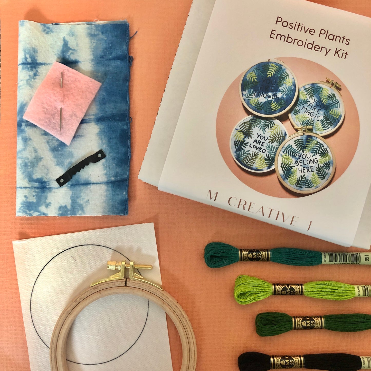 Positive Plants -Beginner Embroidery DIY Craft Kit