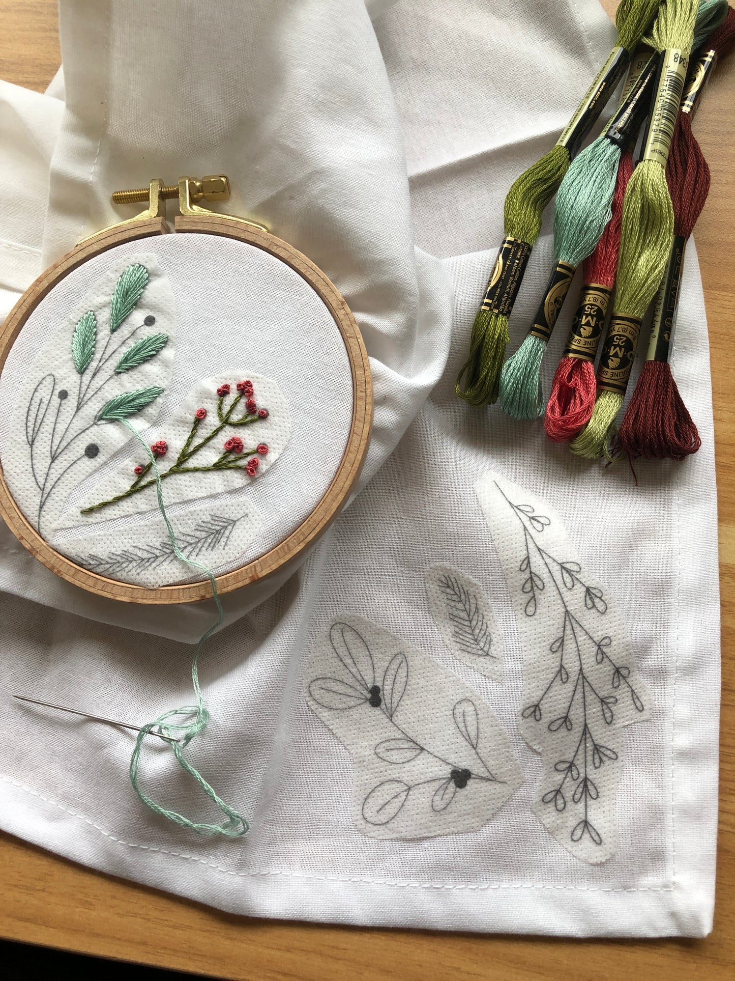 Winter Botanical - Peel, Stick, and Stitch Hand Embroidery Patterns