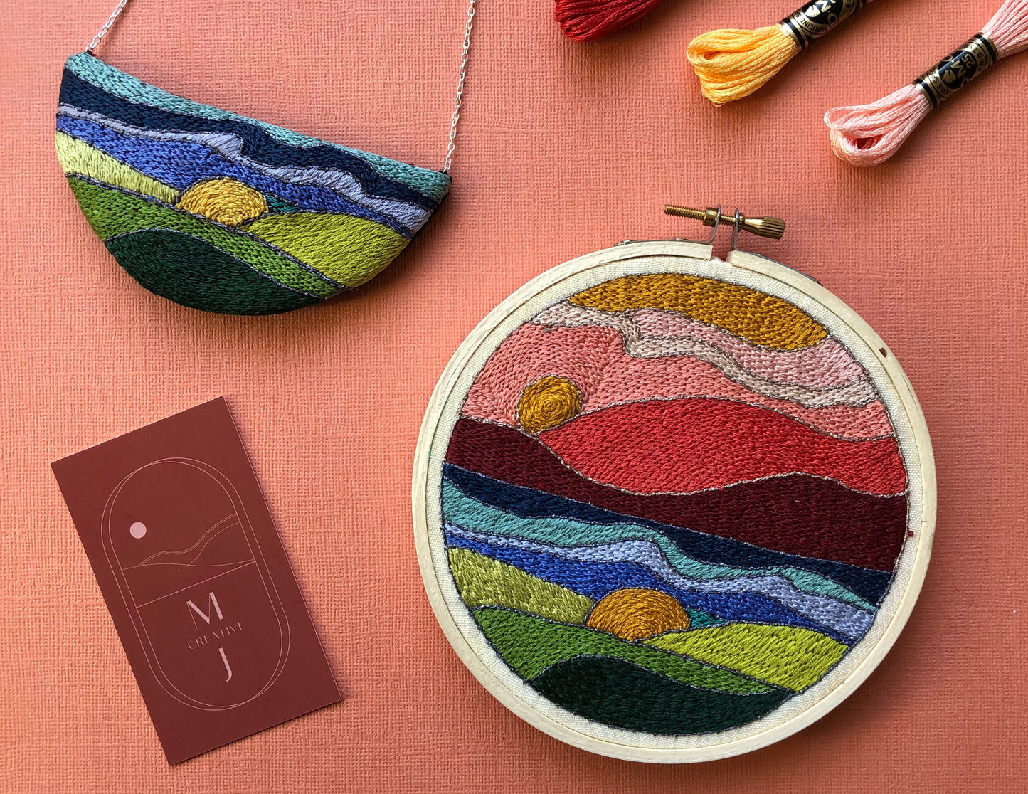 Stained Glass Landscape- Intermediate DIY Embroidery Kit