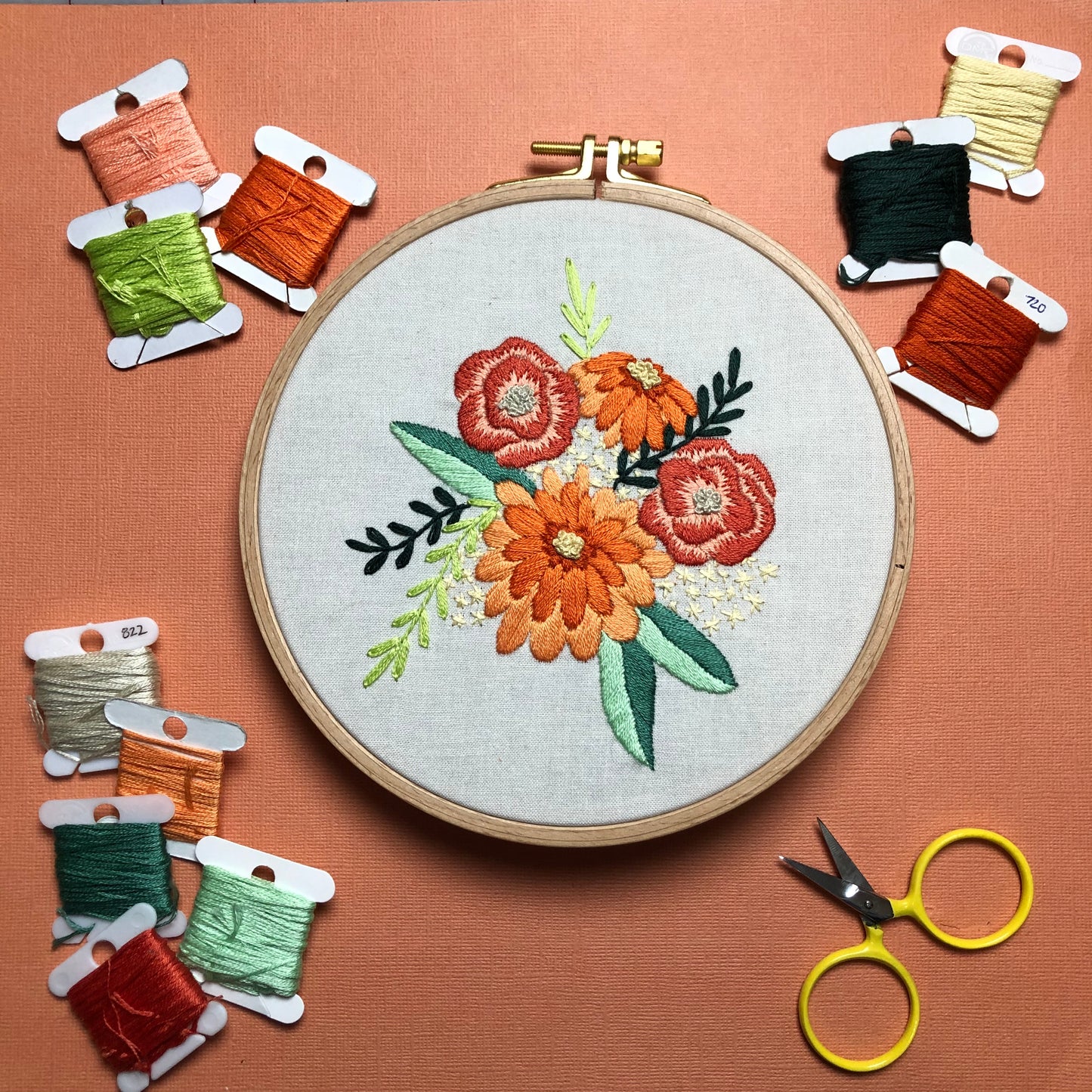 Spring Flowers - Beginner Hand Embroidery Pattern PDF