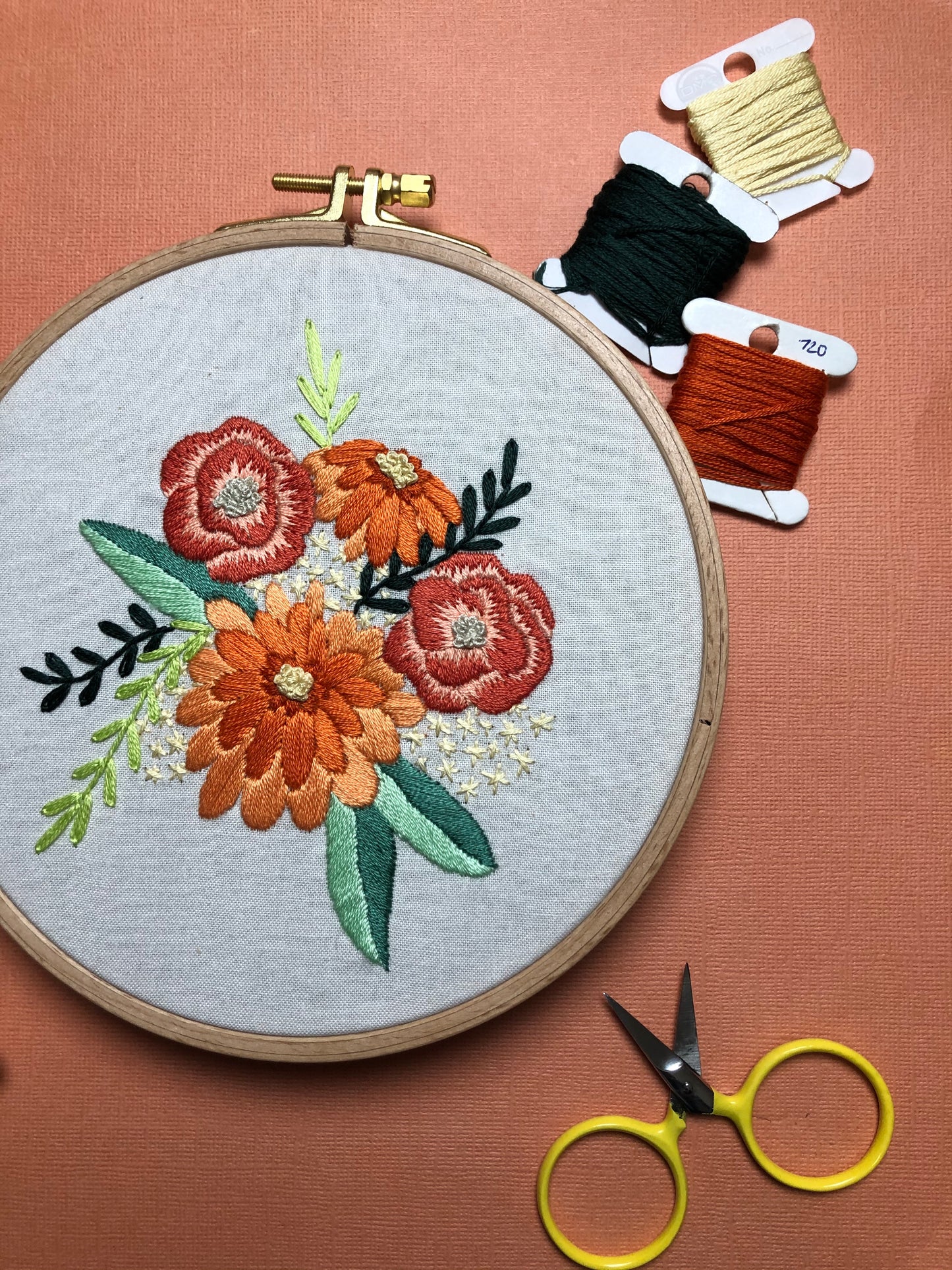 Spring Flowers - Beginner Hand Embroidery Pattern PDF