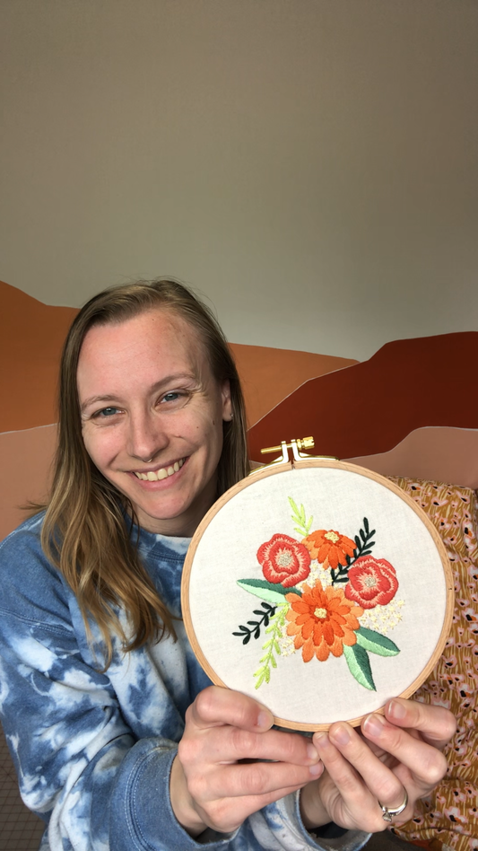 Spring Flowers - Beginner Hand Embroidery Pattern PDF