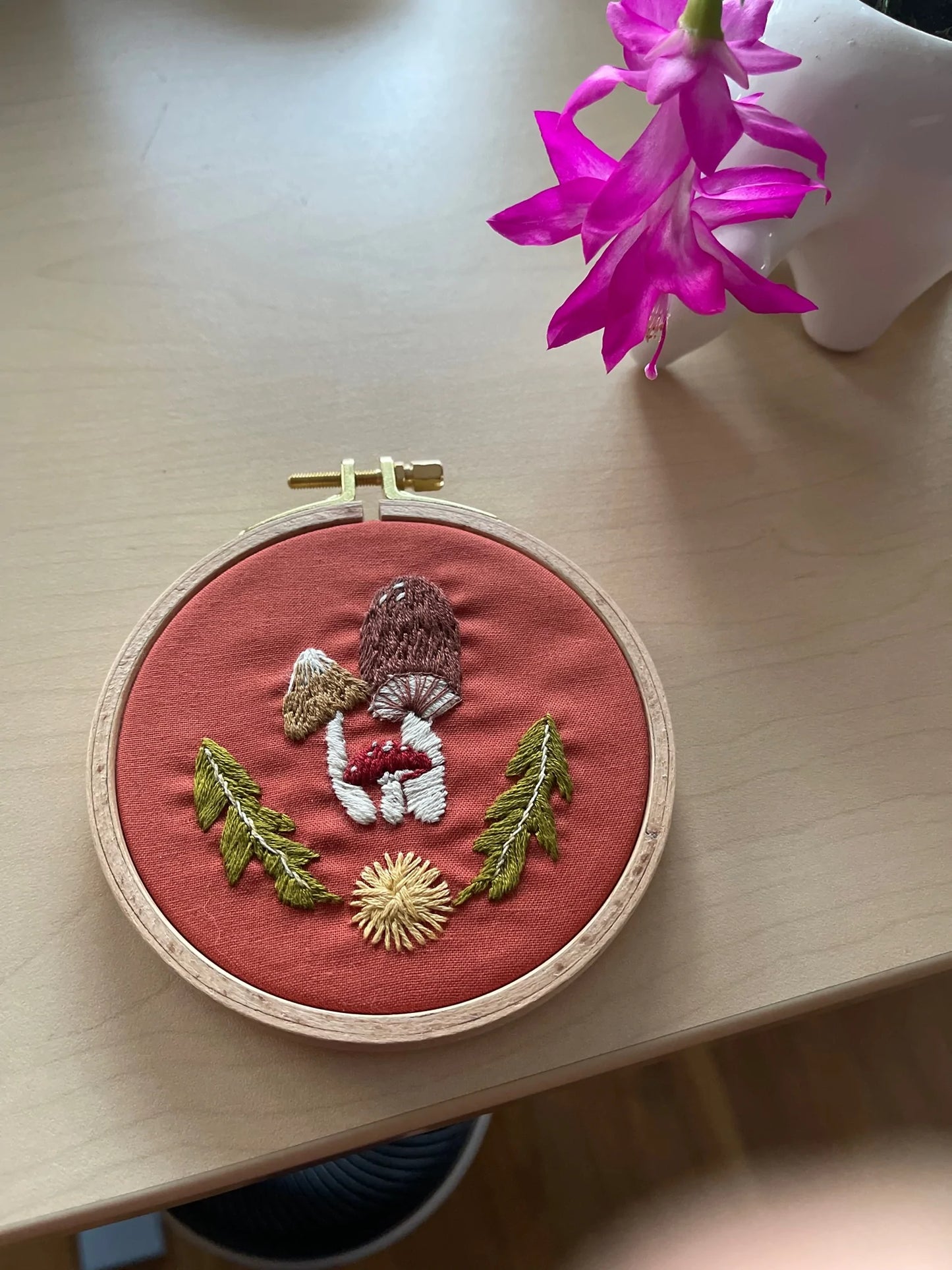 Mushroom Trio - Intermediate Embroidery DIY Craft Kit