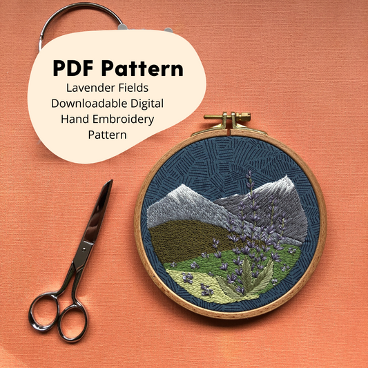 Lavender Fields - Hand Embroidery Pattern PDF