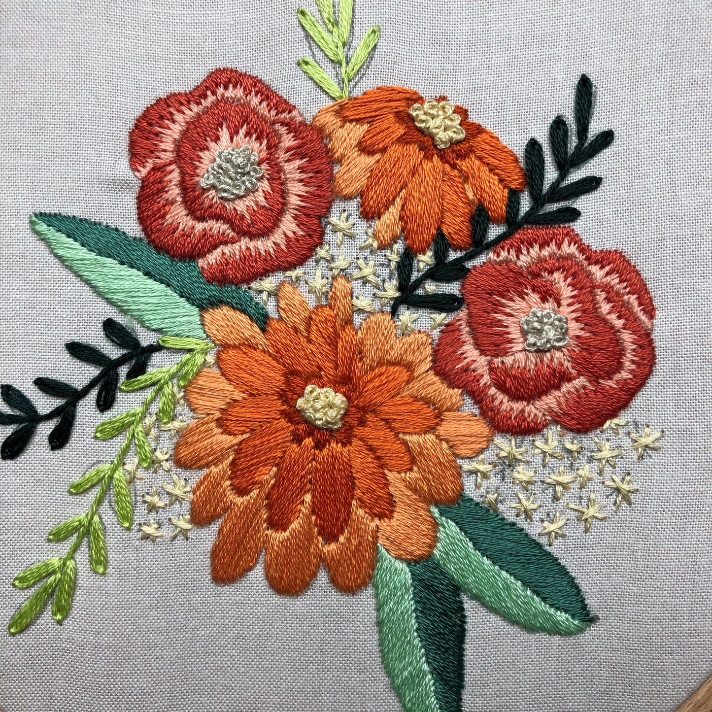 Spring Flowers - Beginner Hand Embroidery Pattern PDF