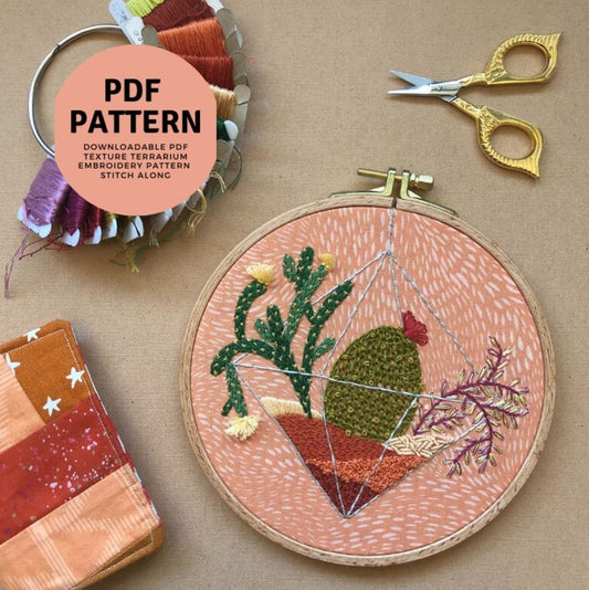 Texture Terrarium - Advanced Hand Embroidery Pattern